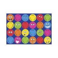 Covor mare 3x2 m pentru Copii cu Emoticoane exprimand emotiii, Covor Multicolor mesaje in engleza